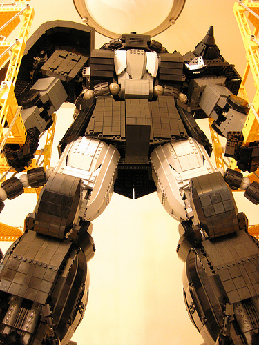 Illustration for article titled Massive Lego Mecha Can Probably Kill Humans, then Drink Ten Packs of Good Ole Fortran